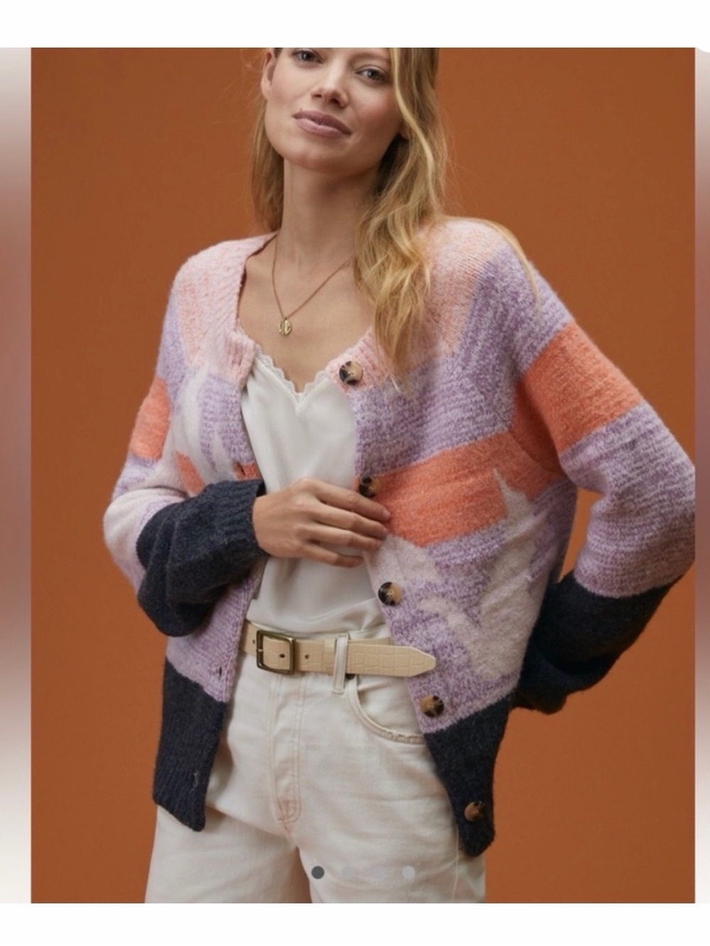 Anthropologie Maeve Birdie Button-Front Cardigan Wool Blend XS